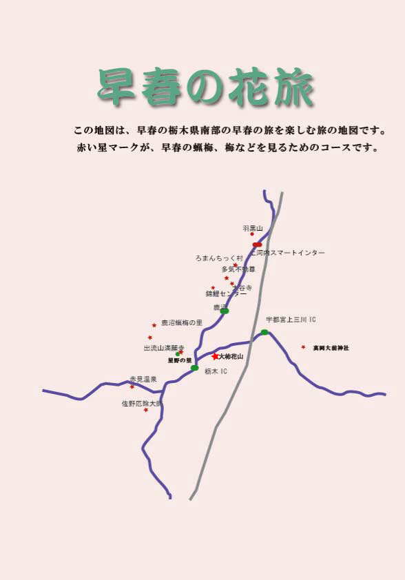 栃木県南部春のドライブマップ　地図