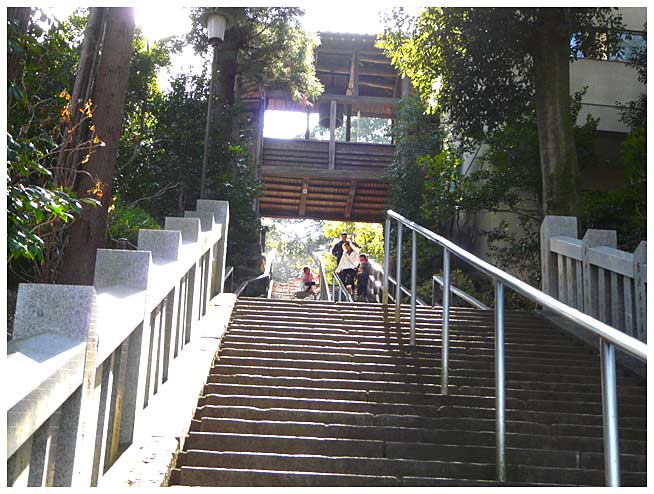 達磨寺の階段を上り詰めもうすぐ境内へ・・・