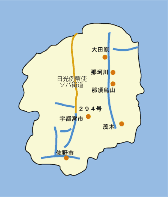栃木そば街道地図