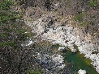 鬼怒川の渓谷の流れ
