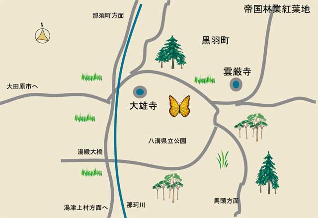 雲巌寺界隈参考地図